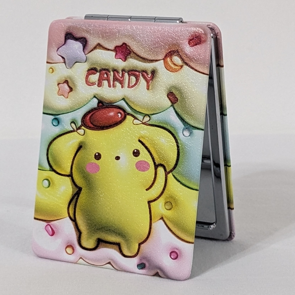 Pompompurin Sanrio Kawaii Rectangle Double Sided  Foldable Compact Mirror